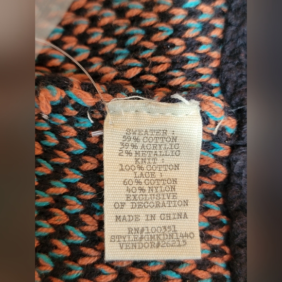 BKE Boho Southwestern Crochet Sweater Jacket Cardigan Size Medium - Picture 12 of 14